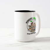 Monday Loading Dog Dad Coffee Humor Funny Office ツートーンマグカップ (正面右)