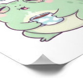 Monday Mood Frog Poster Cute Sleepy Frog Coffee Ae ポスター (角)