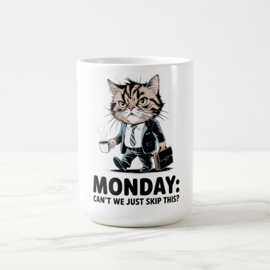 Monday Mood Office Cat コーヒーマグカップ (中央)