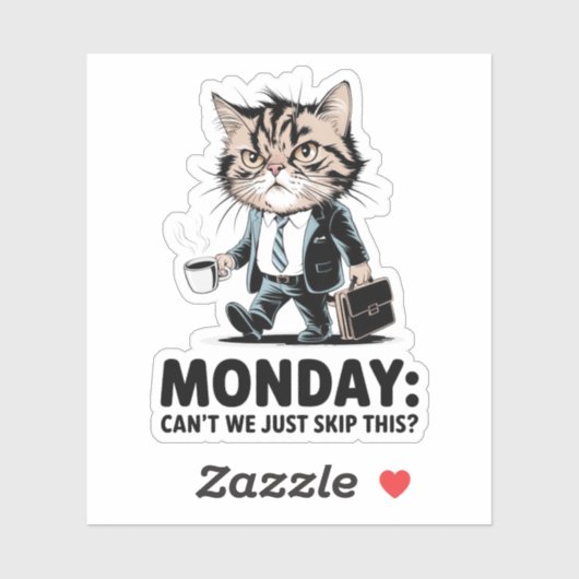 Monday Mood Office Cat シール (シート)