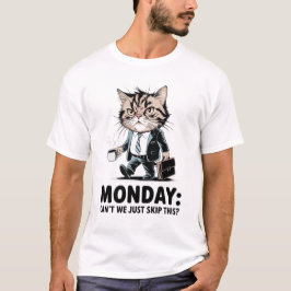 Monday Mood Office Cat Tシャツ