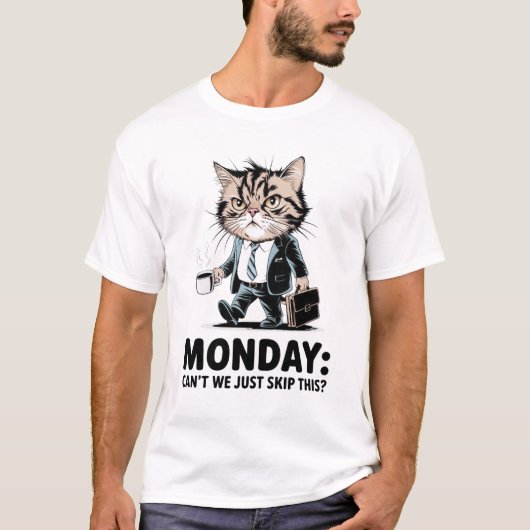 Monday Mood Office Cat Tシャツ (正面)