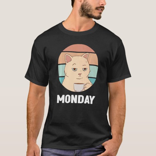 Monday Outfit  Cute Cat I hate Mondays Tシャツ (正面)
