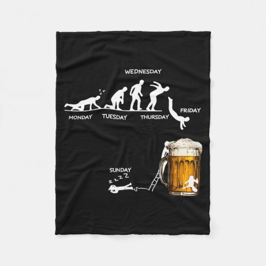 Monday Tuesday Thursday Friday Saturday Sunday Bee フリースブランケット (正面)