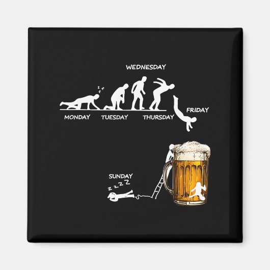 Monday Tuesday Thursday Friday Saturday Sunday Bee マグネット (正面)