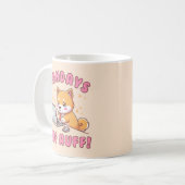 Mondays Are Ruff - Kawaii Shiba Inu Dog Office Pun コーヒーマグカップ (正面左)