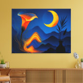 Mondblüte der Wandlung - Stille Kunst キャンバスプリント (インサイチュ (リビング))