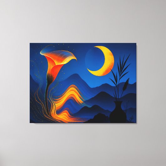 Mondblüte der Wandlung - Stille Kunst キャンバスプリント (正面)