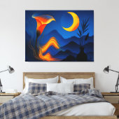 Mondblüte der Wandlung - Stille Kunst キャンバスプリント (インサイチュ (寝室))