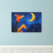 Mondblüte der Wandlung - Stille Kunst キャンバスプリント (インサイチュ (ウッドフロア))