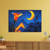 Mondblüte der Wandlung - Stille Kunst キャンバスプリント (インサイチュ (リビング))