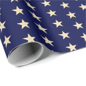 Monderの濃紺及びのどの金ゴールドホイルの星明かりの夜 ラッピングペーパー (ロールコーナー)