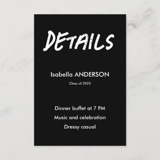 Mondern Black and White Graduation  エンクロージャーカード (正面)