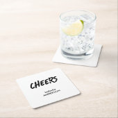 Mondern Black and White Graduation  スクエアペーパーコースター (インサイチュ)