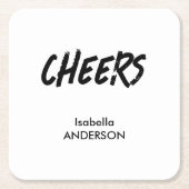 Mondern Black and White Graduation  スクエアペーパーコースター (正面)