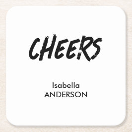 Mondern Black and White Graduation  スクエアペーパーコースター