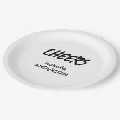 Mondern Black and White Graduation  ペーパープレート (アングル)