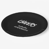 Mondern Black and White Graduation  ペーパープレート (アングル)