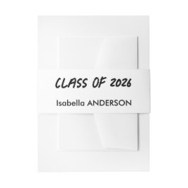 Mondern Black and White Graduation  招待状ベリーバンド