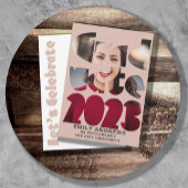 Mondern Simple Graduation Photo Rose Gold 招待状