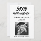MondernBlack and White Graduation Announcement 招待状 (正面)