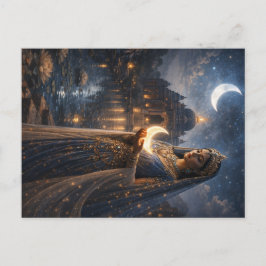 Mondgöttin mit leuchtender Sichel ポストカード