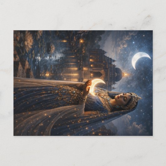 Mondgöttin mit leuchtender Sichel ポストカード (正面)