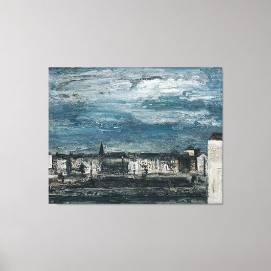 Mondnacht am Murufer in Graz キャンバスプリント (正面)