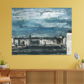 Mondnacht am Murufer in Graz キャンバスプリント (インサイチュ (リビング))