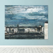 Mondnacht am Murufer in Graz キャンバスプリント (インサイチュ (ウッドフロア))