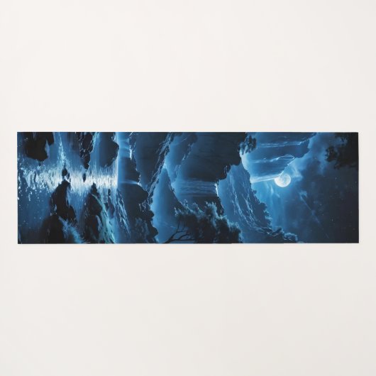 Mondnacht am Wasserfall ヨガマット (裏面(横))