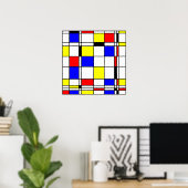 Mondrian art style ポスター (ホームオフィス)