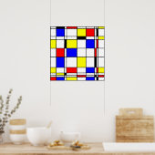 Mondrian art style ポスター (キッチン)