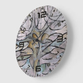 Mondrian Bloom Abstract Art Wall Clock ラージ壁時計 (傾斜)