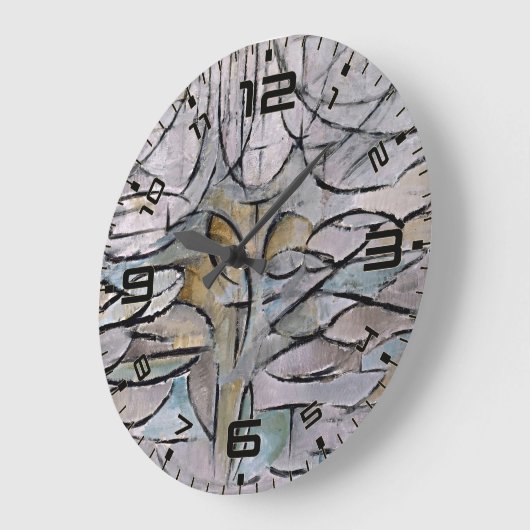 Mondrian Bloom Abstract Art Wall Clock ラージ壁時計 (傾斜)