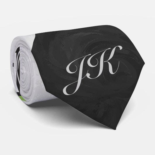 Mondrian Brown Yellow Green Print ネクタイ (ロール)