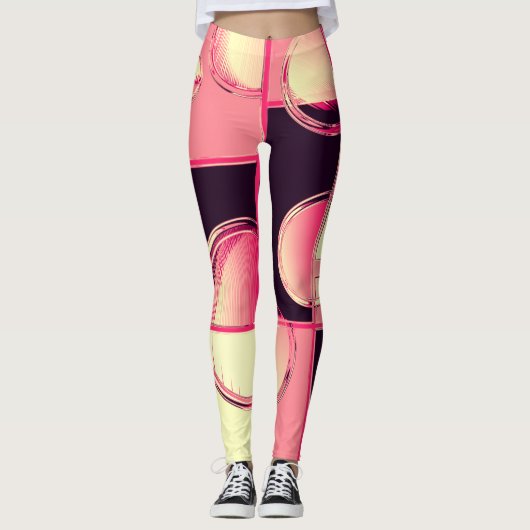 Mondrian & Bubbles レギンス (正面)