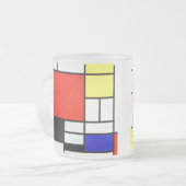 Mondrian,Composition in red, yellow, blue and blac フロストグラスマグカップ (正面左)