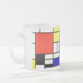 Mondrian,Composition in red, yellow, blue and blac フロストグラスマグカップ (左)