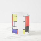 Mondrian,Composition in red, yellow, blue and blac フロストグラスマグカップ (中央)