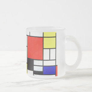 Mondrian,Composition in red, yellow, blue and blac フロストグラスマグカップ