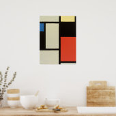 Mondrian Composition Modern Abstract Painting Art ポスター (キッチン)