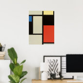 Mondrian Composition Modern Abstract Painting Art ポスター (ホームオフィス)