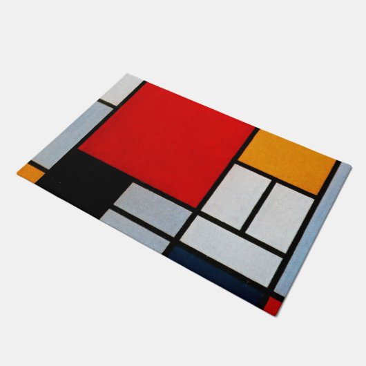 Mondrian - Composition with large red plane ドアマット (アングル)