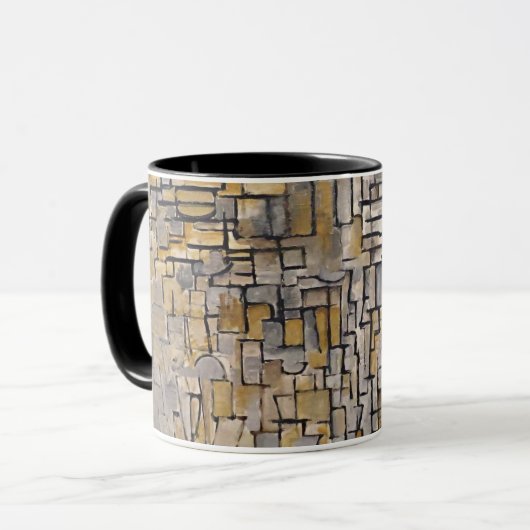 Mondrian Cubist Transition Art Morphing Mug マグカップ (正面左)
