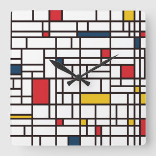 Mondrian De Stijl スクエア壁時計