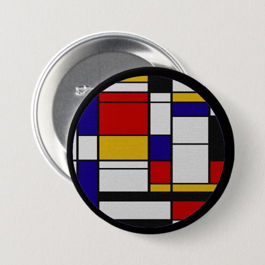 Mondrian De Stijl 缶バッジ (正面&裏面)
