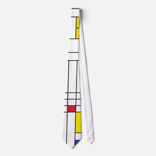 Mondrian II Minimalist De Stijl Modern Art Design ネクタイ (正面)