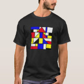 Mondrian inspired abstract primary colors geometri tシャツ (正面)
