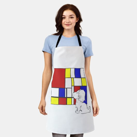 Mondrian Inspired Chamomile エプロン (着用した状態)